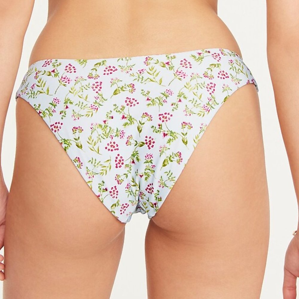 J. Crew Scoopneck Curved Waist Cheeky Bikini Cloud Meadow Floral NWT - Picture 4 of 8